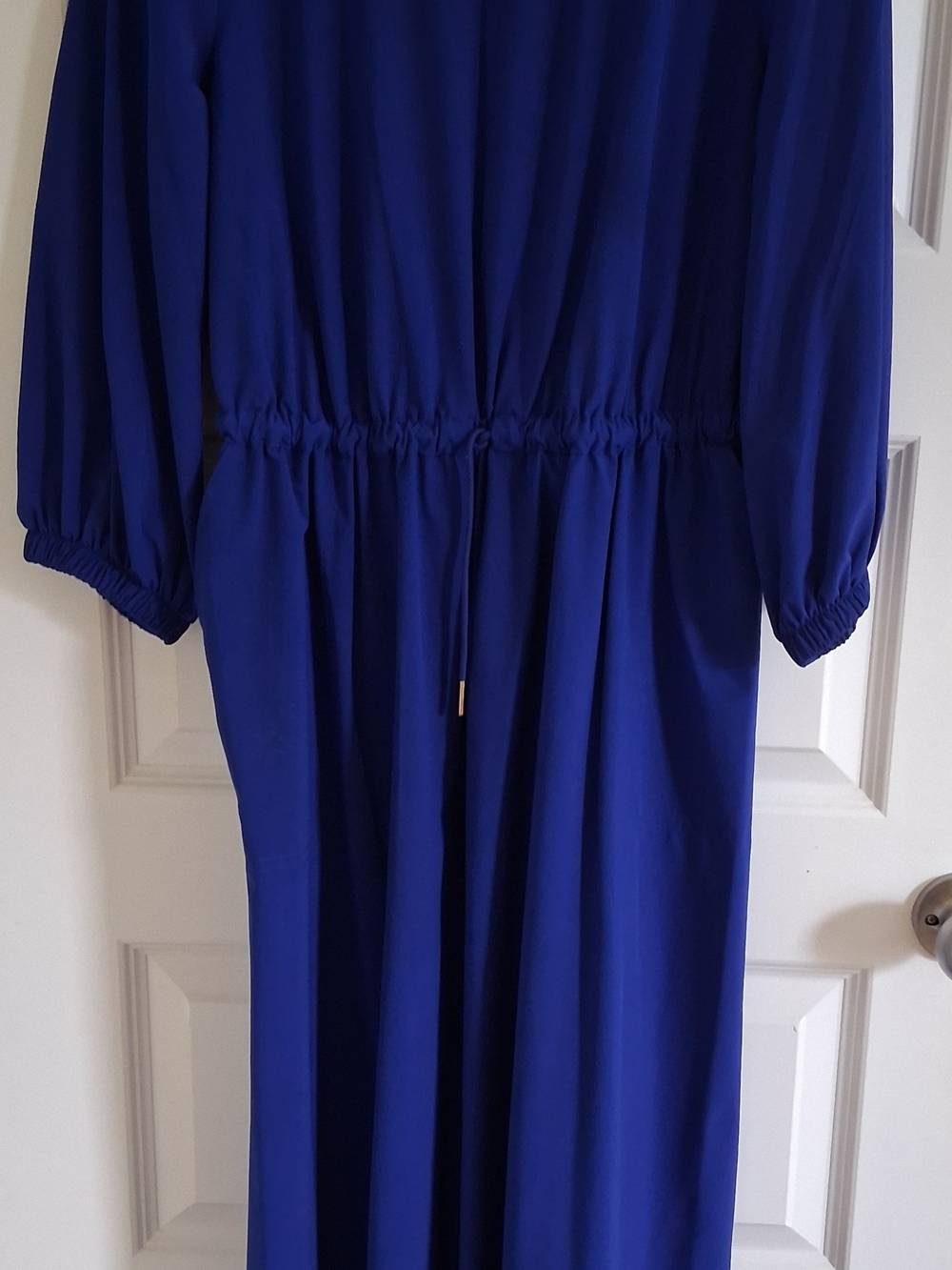 Calvin Klein Cobalt Blue Long Sleeve Drawstring Waist Dress